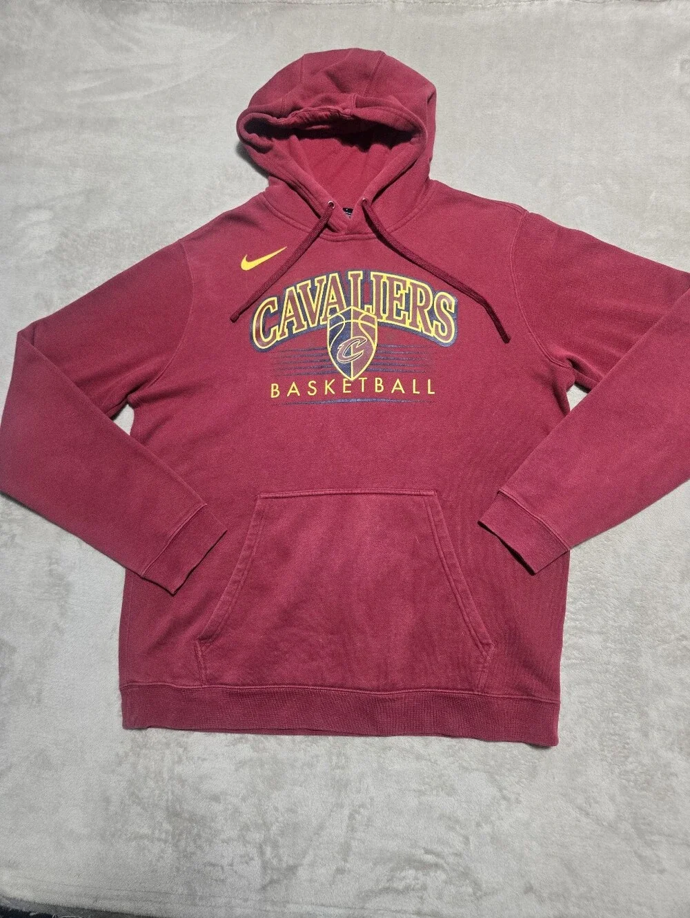 Nike Cleveland Cavaliers Maroon Hoodie Sweatshirt Swoosh Mens Size Large